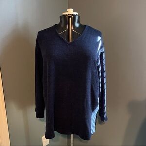 Avenue Navy V-neck Sweater